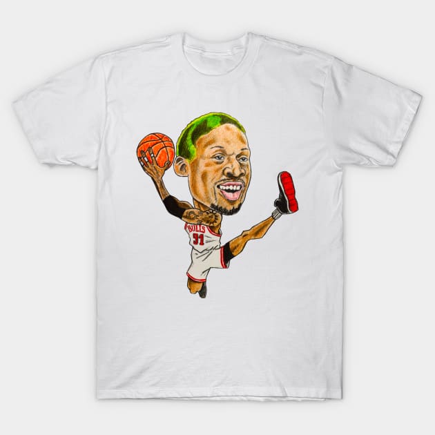 Dennis Rodman Caricature T-Shirt by tabslabred